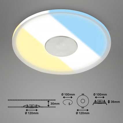 Briloner 7480019 - LED inbouwarmatuur voor badkamer LED/6W/230V 3000/4000/6500K IP44 wit