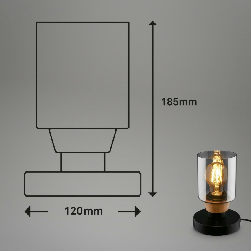 Briloner 7486015 - Tafellamp 1xE27/10W/230V zwart