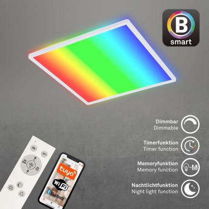 Briloner 7491-016 - LED RGBW dimbare SMART plafondlamp LED/22W/230V 4000K 42x42 cm Wi-Fi Tuya + afstandsbediening