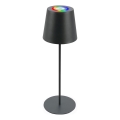 Briloner 7507015 - Dimbare oplaadbare LED RGB buiten tafellamp 2-in-1 LED/2,5W/5V IP44 antraciet