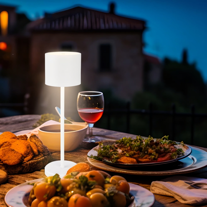 Briloner 7521016 - Dimbare oplaadbare buitentafellamp SIGO LED/2,5W/5V IP44 2600 mAh wit