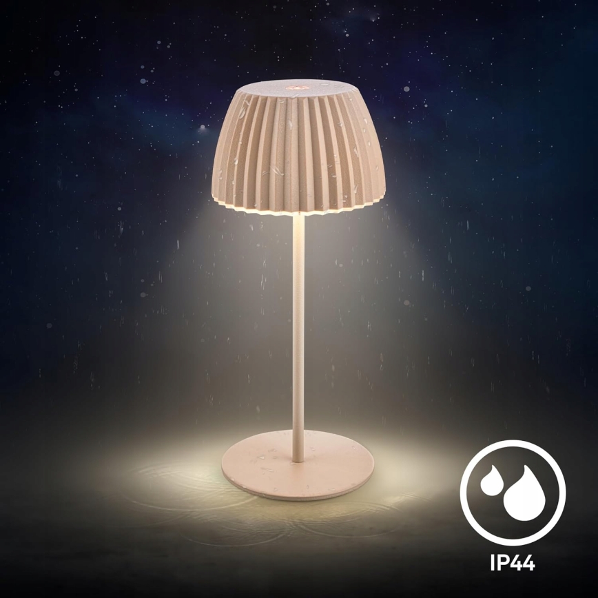 Briloner 7552-011 - MINI oplaadbare dimbare LED-tafellamp voor buiten met aanraakbediening, 1,5W/5V, IP44, 1800 mAh, beige