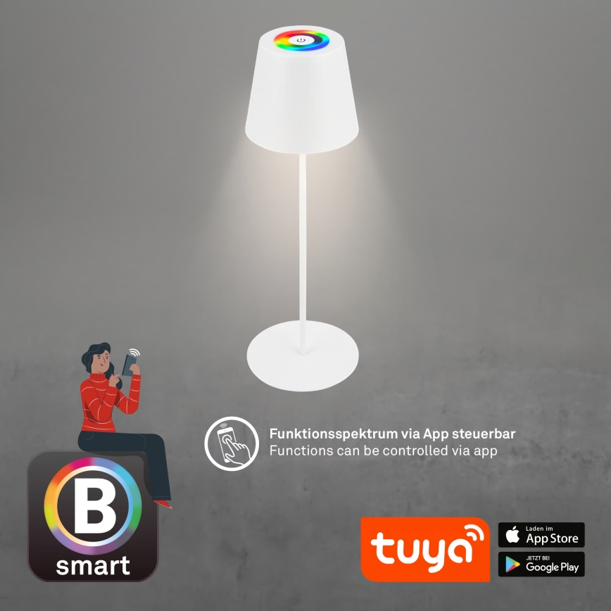 Briloner 7559016 - LED RGB dimbare oplaadbare buitentafellamp COLORIS LED/3,5W/5V IP44 2000 mAh Wi-Fi Tuya