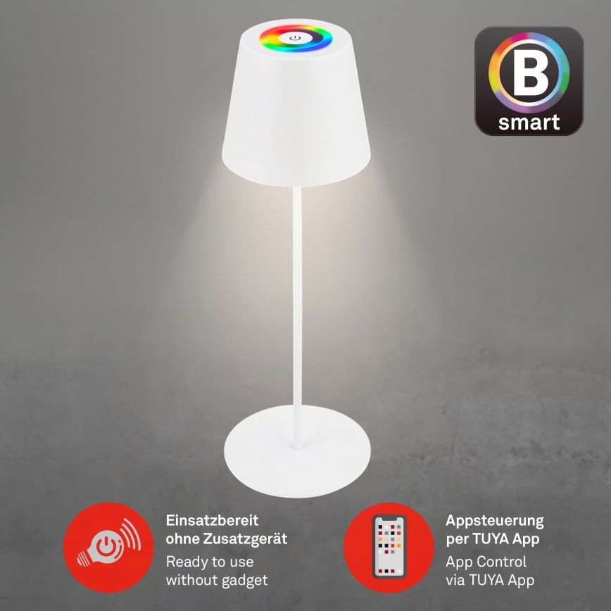 Briloner 7559016 - LED RGB dimbare oplaadbare buitentafellamp COLORIS LED/3,5W/5V IP44 2000 mAh Wi-Fi Tuya