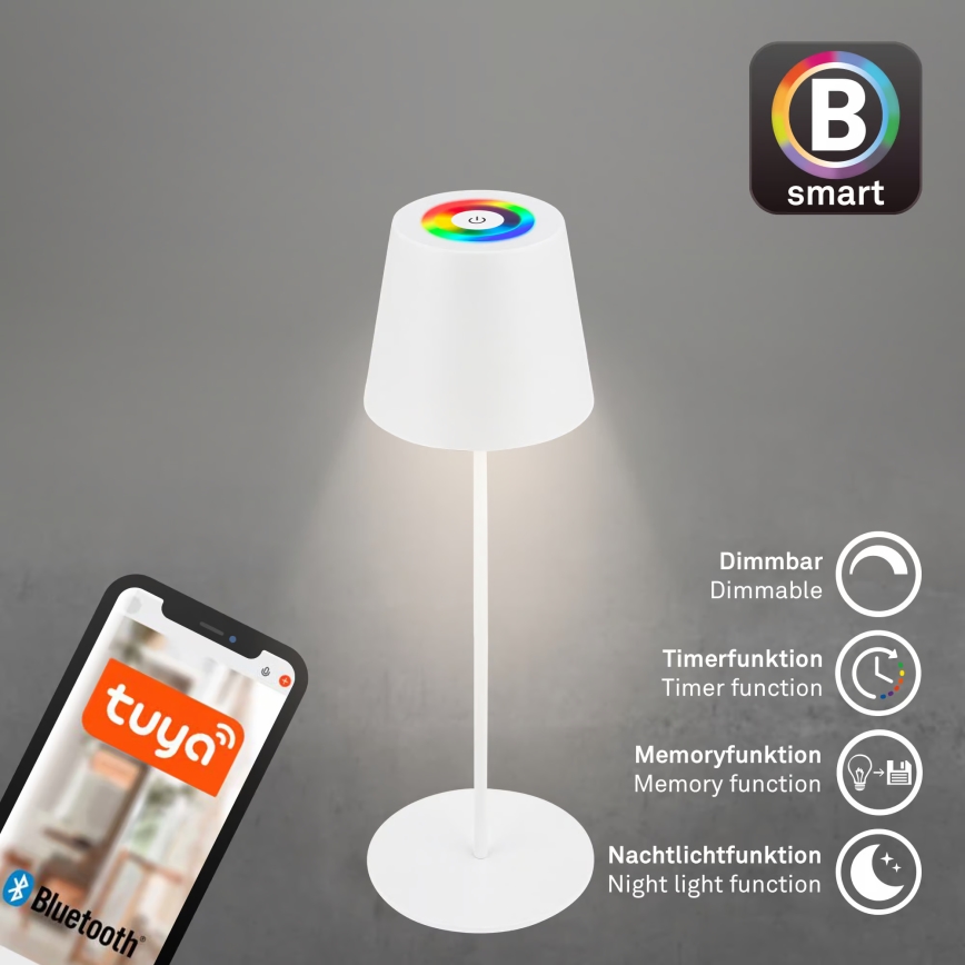 Briloner 7559016 - LED RGB dimbare oplaadbare buitentafellamp COLORIS LED/3,5W/5V IP44 2000 mAh Wi-Fi Tuya