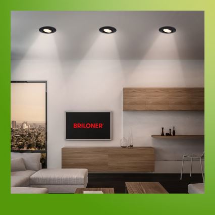 Briloner 7586035 - SET van 3 KLIRA LED inbouwspots voor badkamer LED/4,9W/230V 2500/3000/4000K IP23 zwart