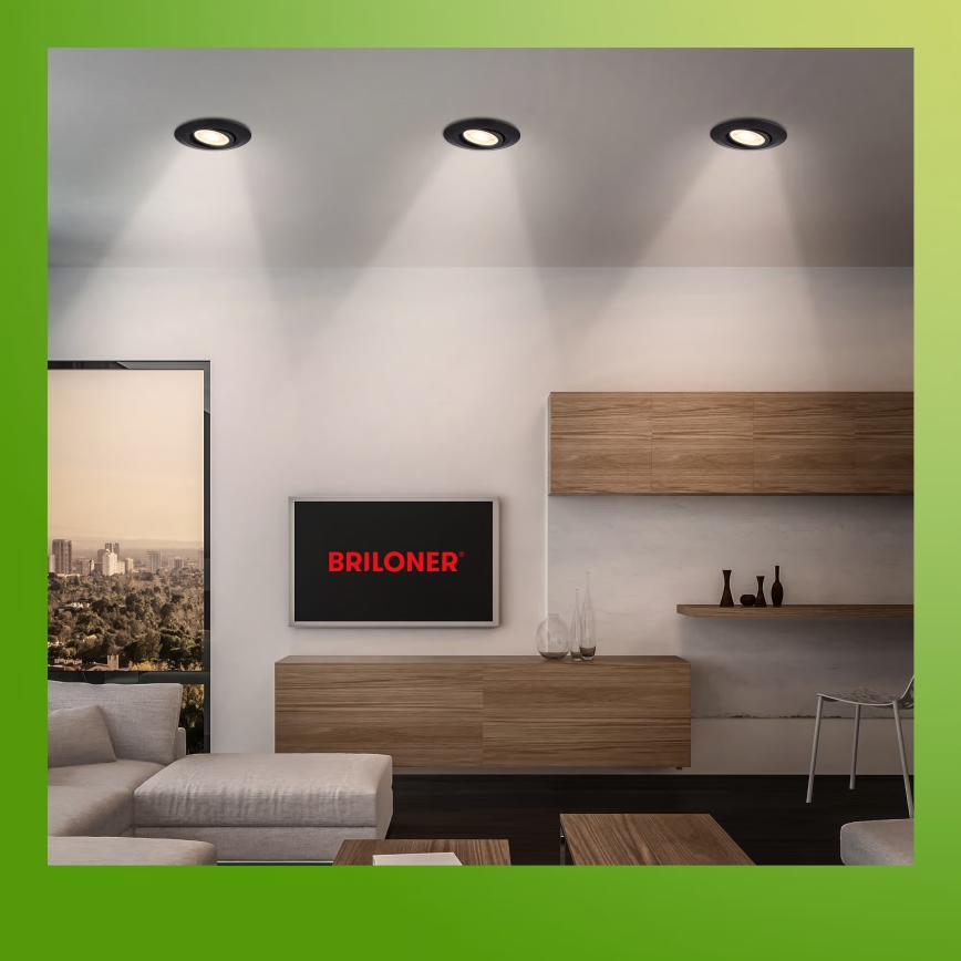 Briloner 7586035 - SET van 3 KLIRA LED inbouwspots voor badkamer LED/4,9W/230V 2500/3000/4000K IP23 zwart