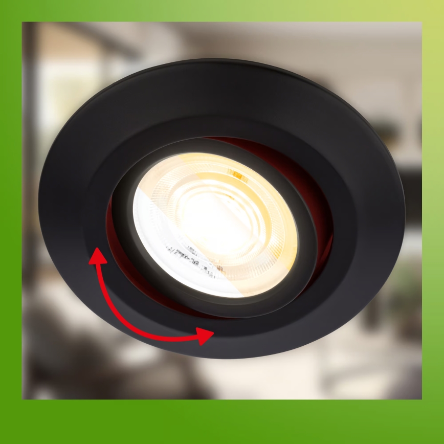 Briloner 7586035 - SET van 3 KLIRA LED inbouwspots voor badkamer LED/4,9W/230V 2500/3000/4000K IP23 zwart