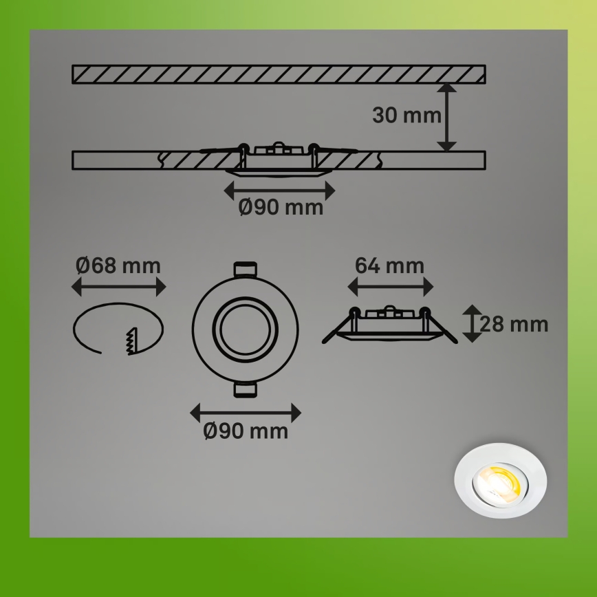 Briloner 7586036 - SET VAN 3 LED badkamer inbouwspots KLIRA 1xLED/4,9W/230V 2500/3000/4000K IP23 wit