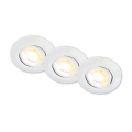 Briloner 7586036 - SET VAN 3 LED badkamer inbouwspots KLIRA 1xLED/4,9W/230V 2500/3000/4000K IP23 wit