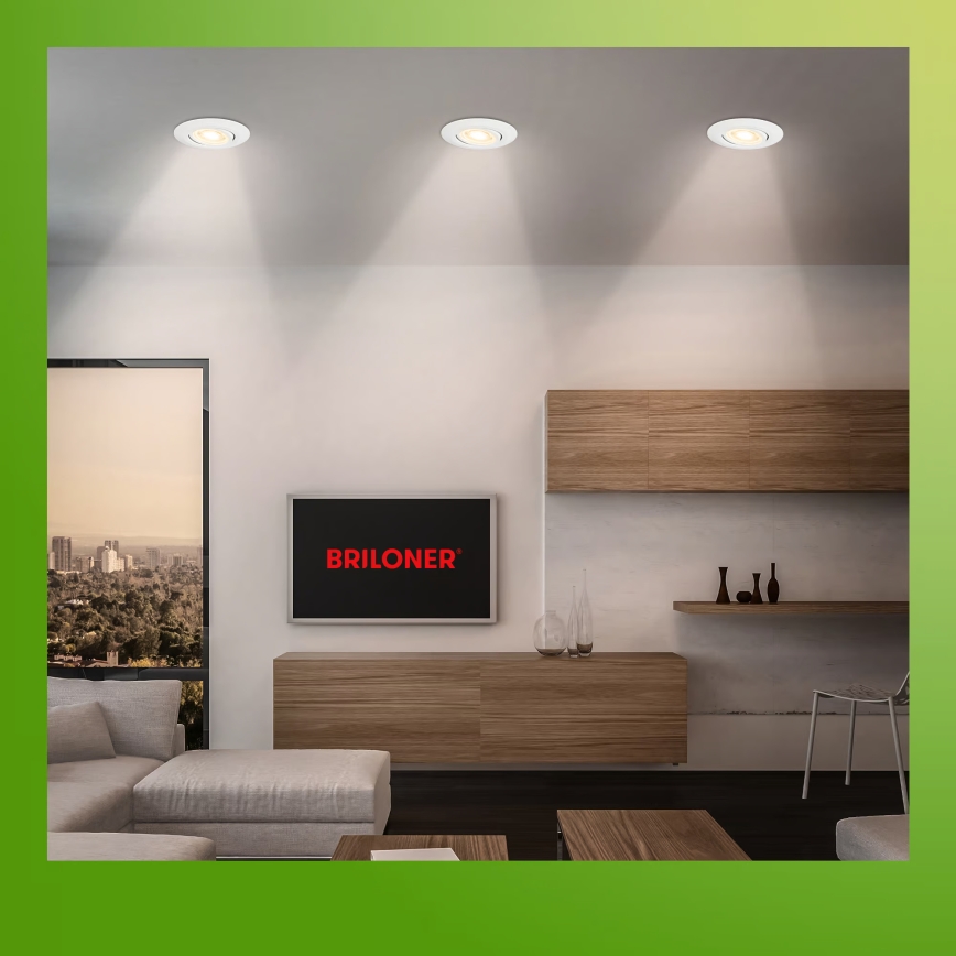 Briloner 7586036 - Set van 3 KLIRA LED-inbouwspots voor badkamer, 4,9W/230V, 2500/3000/4000K, IP23, wit