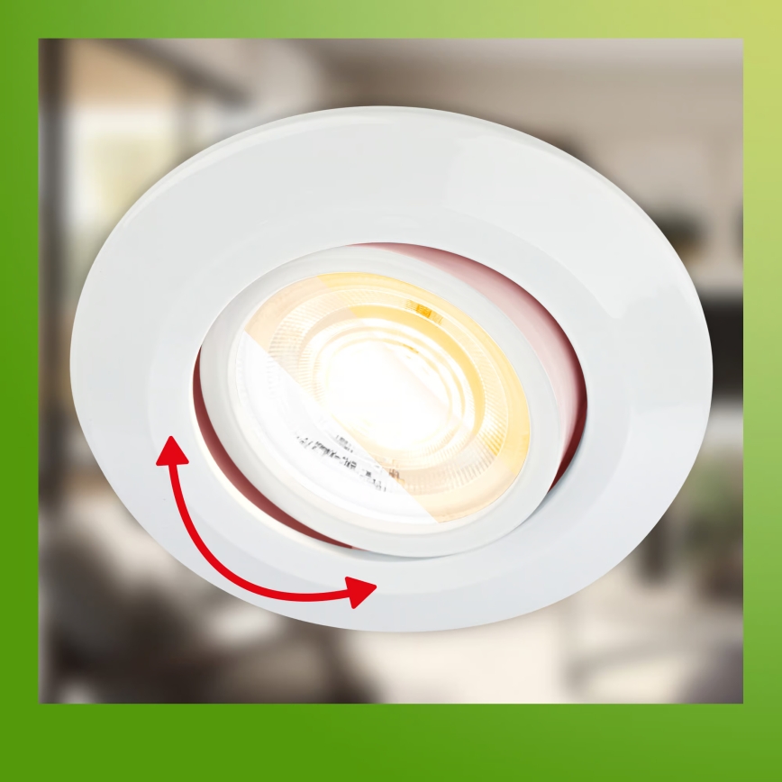 Briloner 7586036 - Set van 3 KLIRA LED-inbouwspots voor badkamer, 4,9W/230V, 2500/3000/4000K, IP23, wit