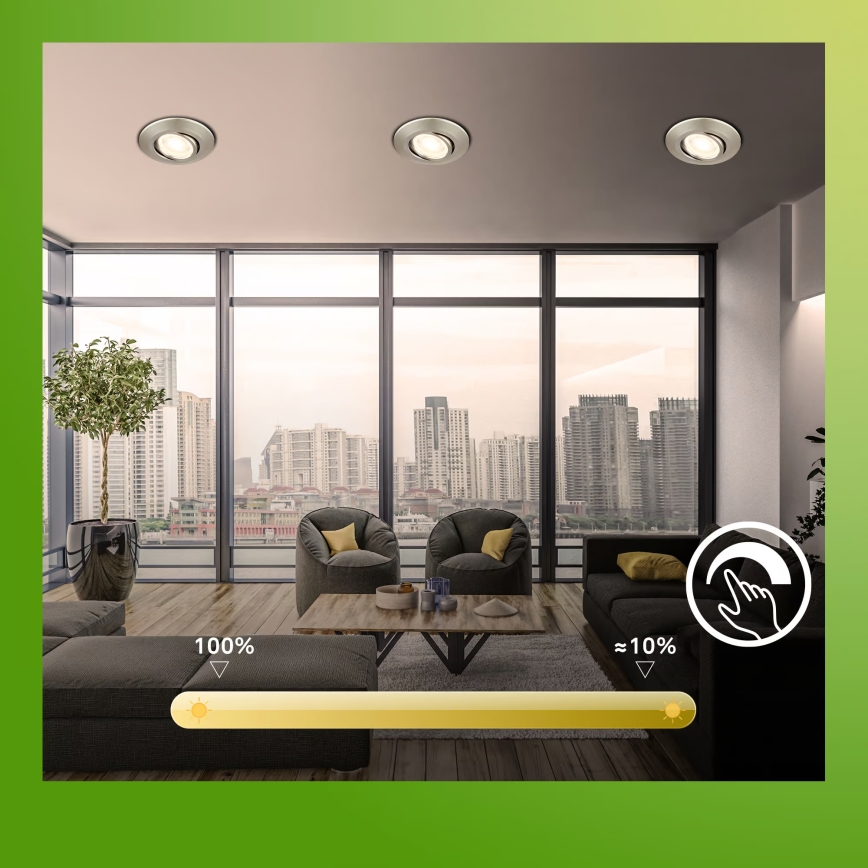 Briloner 7587032 - SET van 3 LED-dimbare badkamer inbouwspots KLIRA LED/4,9W/230V 2500/3000/4000K IP23 mat chroom