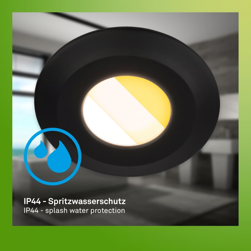 Briloner 7588035 - SET van 3 LED inbouwspots voor de badkamer KLIRA LED/4,9W/230V 2500/3000/4000K IP44 zwart