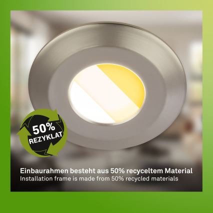 Briloner 7589032 - Set van 3 dimbare LED-inbouwspots voor de badkamer KLIRA LED/4,9W/230V IP44 mat chroom