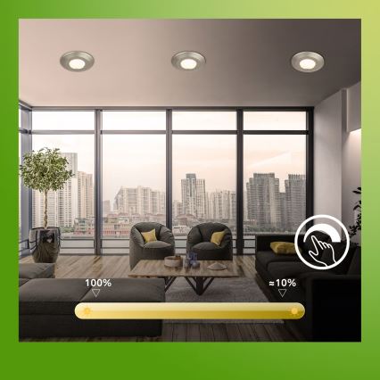 Briloner 7589032 - set van 3 dimbare LED-inbouwspots voor badkamer KLIRA, 1×LED/4,9W/230V, IP44, chroom