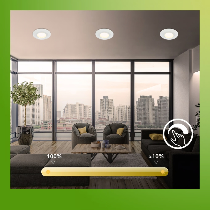 Briloner 7589036 - SET van 3 dimbare LED-inbouwspots voor badkamer KLIRA LED/4,9W/230V 2500/3000/4000K IP44 wit