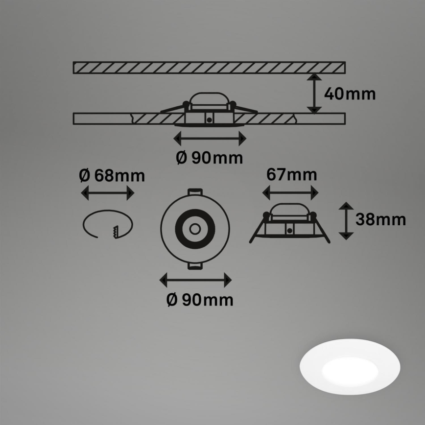 Briloner 7598036 - SET 3x Hangende LED Badkamer plafond verlichting LED/4,9W/230V IP44 2700/4000/6500K wit