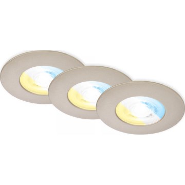 Briloner 7605032 - SET van 3 LED-inbouwarmaturen voor de badkamer 3xLED/4,9W/230V IP44 mat chroom