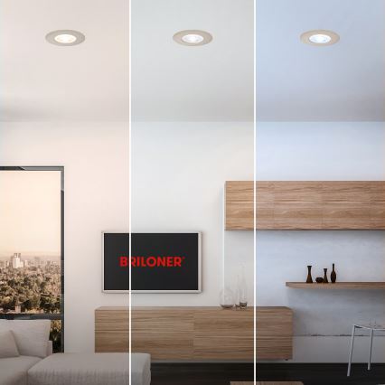 Briloner 7605032 - SET van 3 LED-inbouwarmaturen voor de badkamer 3xLED/4,9W/230V IP44 mat chroom