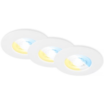 Briloner 7605036 - SET 3xLED Badkamer inbouwspot 3xLED/4,9W/230V IP44 wit