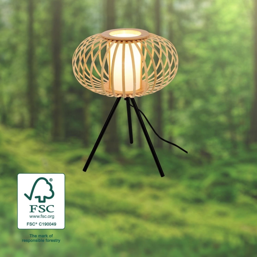 Briloner 7759011 - Tafellamp 1xE27/10W/230V bamboe
