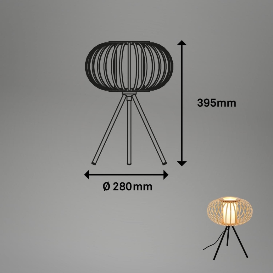 Briloner 7759011 - Tafellamp 1xE27/10W/230V bamboe