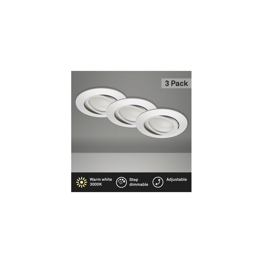 Briloner 8309-039 - SET 3x LED dimbare badkamer inbouwspot LED/5W/230V IP23