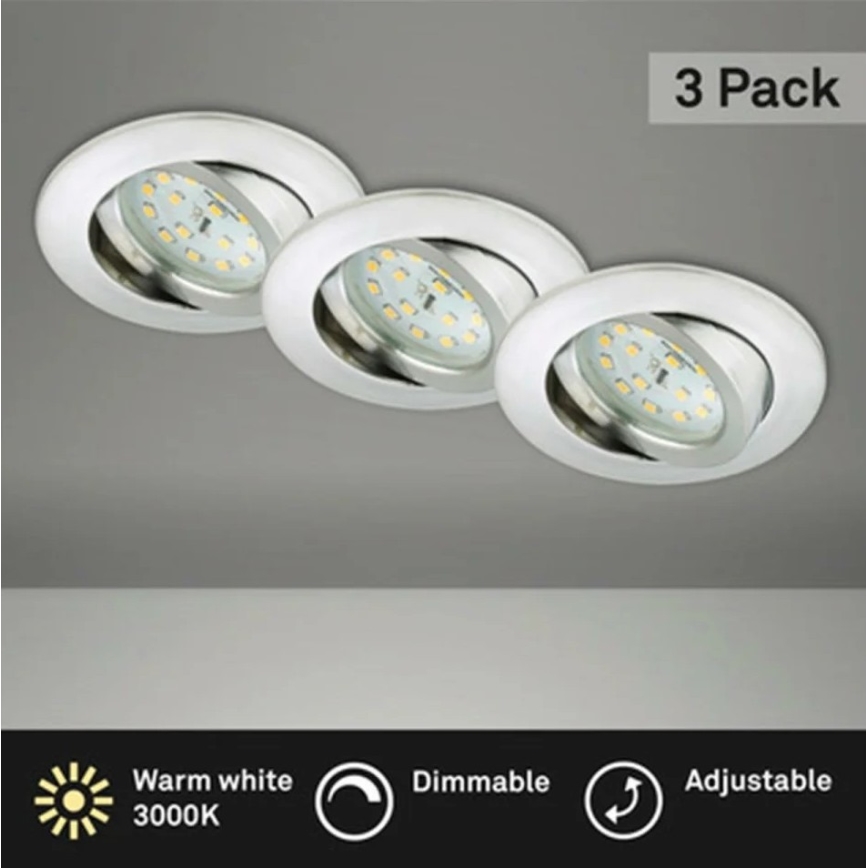 Briloner 8317-039-SET 3x LED dimbare badkamer inbouwspot LED/5,5W/230V IP23