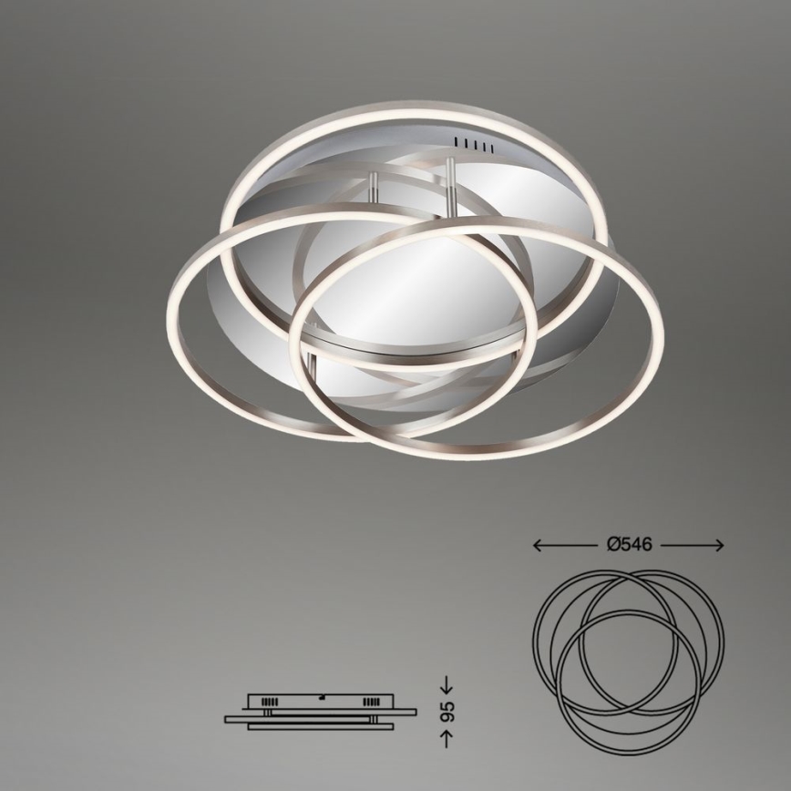 Briloner - Dimbare LED plafondlamp FRAMES LED/60W/230V glanzend chroom