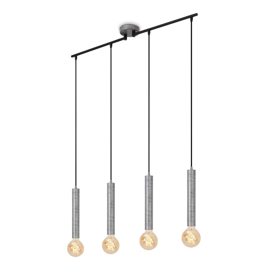 Briloner - Hanglamp aan een koord LONGA 4xE27/60W/230V zilver