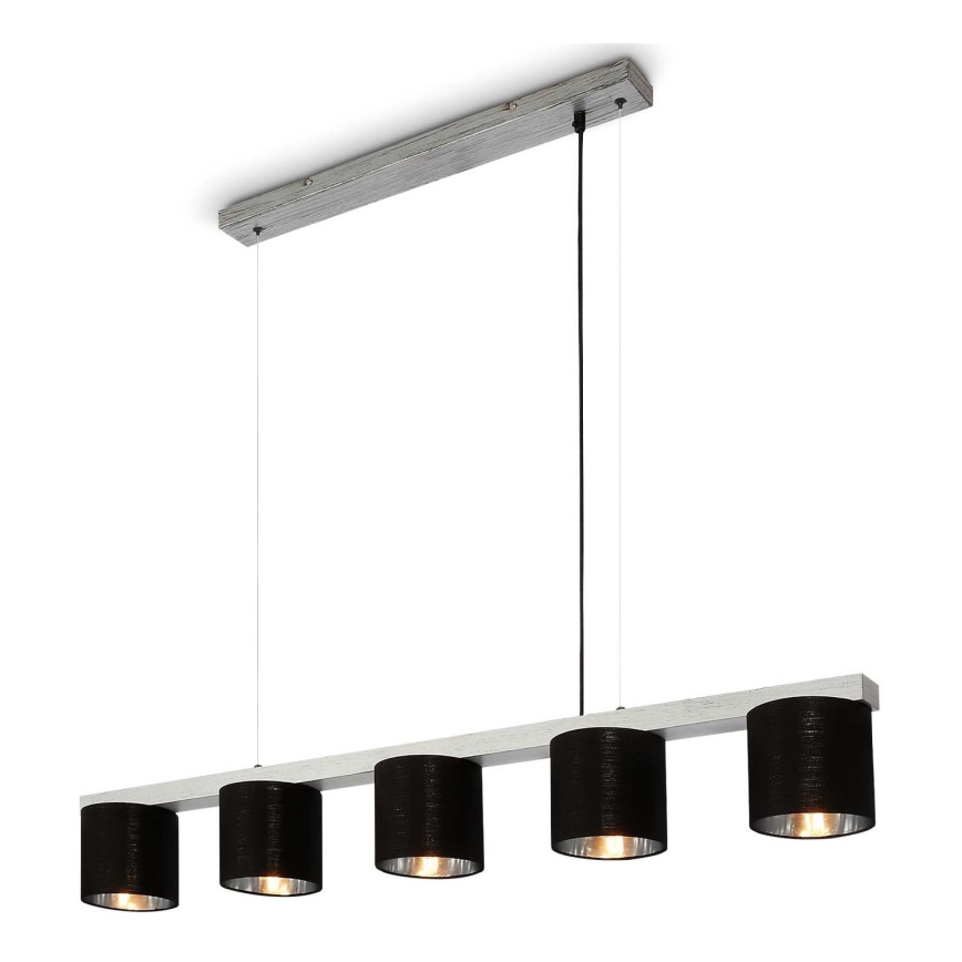 Briloner - Hanglamp aan een koord LURI 5xE14/25W/230V rubberen boom