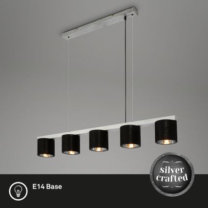 Briloner - Hanglamp aan een koord LURI 5xE14/25W/230V rubberen boom