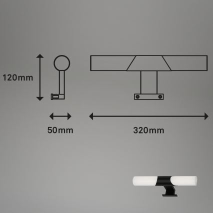 Briloner - LED-badkamerspiegelverlichting LED/7W/230V 4000K IP44 32 cm zwart
