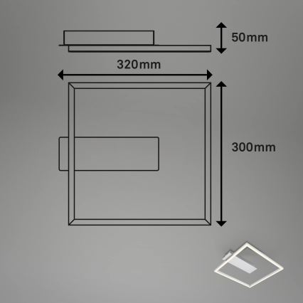 Briloner - LED plafondlamp FRAME LED/14W/230V 3000K 30x32 cm mat chroom