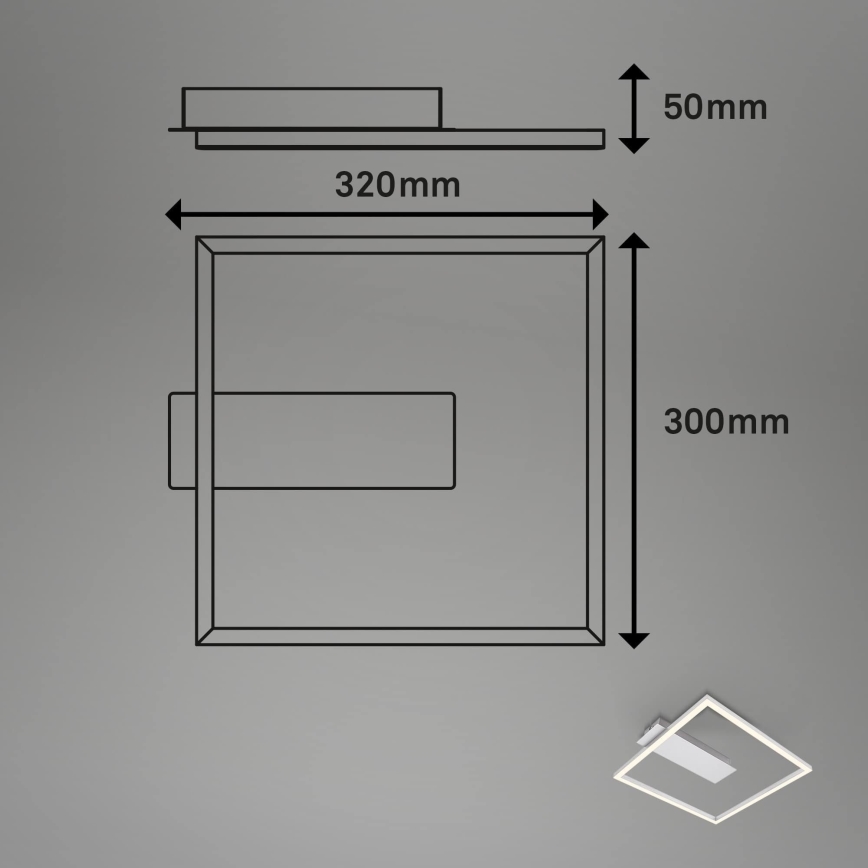 Briloner - LED plafondlamp FRAME LED/14W/230V 3000K 30x32 cm mat chroom