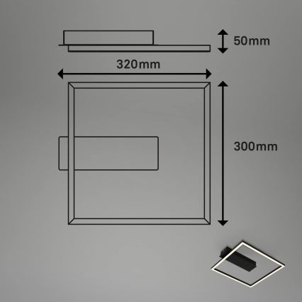 Briloner - LED-plafondlamp FRAME LED/14W/230V 3000K 30x32 cm zwart