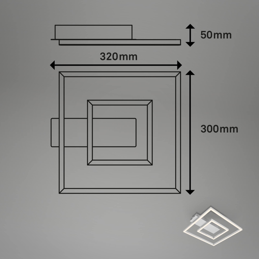 Briloner - LED plafondlamp FRAME LED/22W/230V 3000K 30x32 cm mat chroom