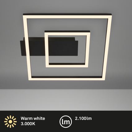 Briloner - LED plafondlamp FRAME LED/22W/230V 3000K 30x32 cm zwart