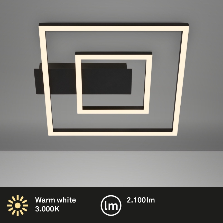 Briloner - LED plafondlamp FRAME LED/22W/230V 3000K 30x32 cm zwart