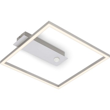Briloner - LED plafondlamp met bewegings- en schemersensor FRAME LED/14W/230V 3000K 30x32 cm mat chroom