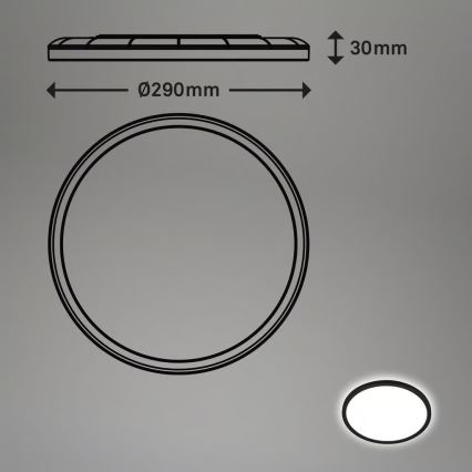 Briloner - LED plafondlamp voor badkamer met bewegingssensor MOVE LED/18W/230V IP44 Ø 29 cm zwart