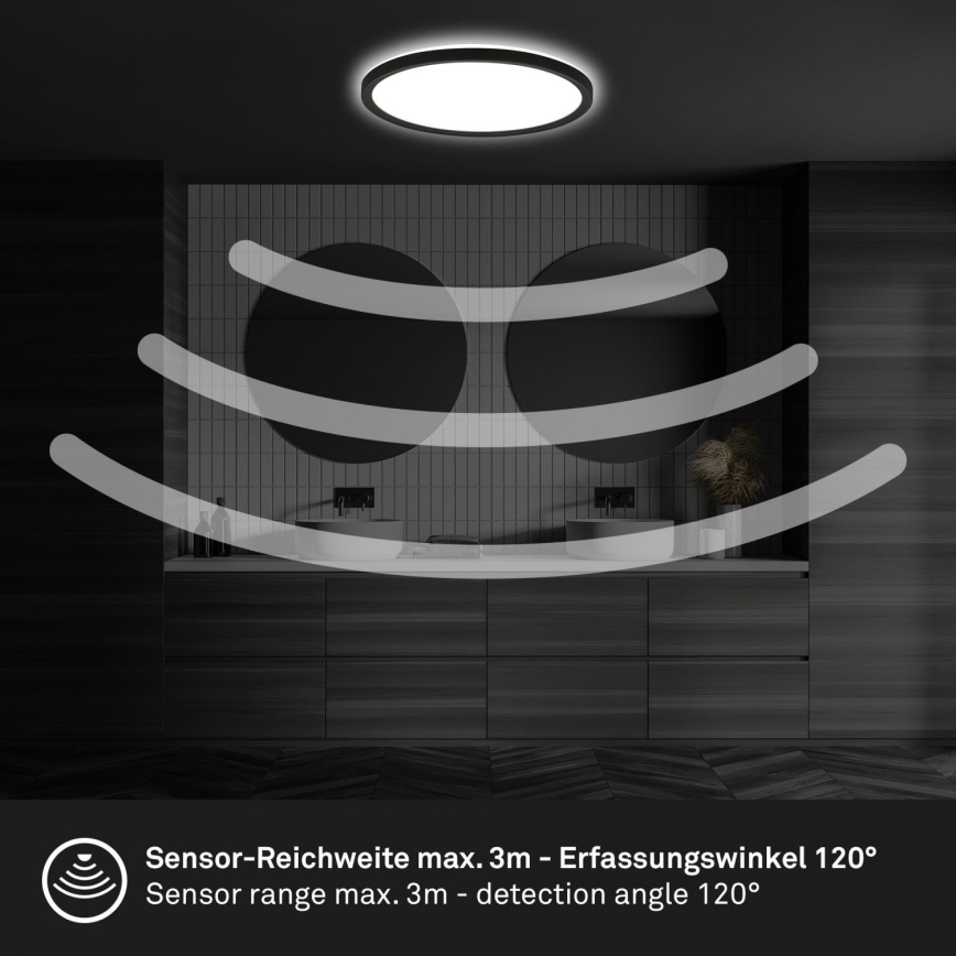 Briloner - LED plafondlamp voor badkamer met sensor MOVE LED/18W/230V IP44 Ø 29 cm wit