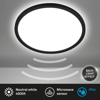 Briloner - LED plafondlamp voor badkamer met sensor MOVE LED/18W/230V IP44 Ø 29 cm wit
