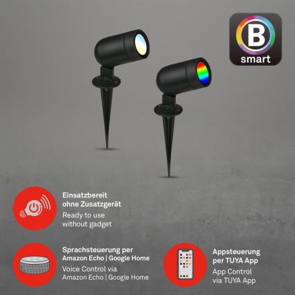 Briloner - LED RGBW dimbare buitenlamp LED/4,4W/230V 2700/4000/6500K IP44 Wi-Fi Tuya