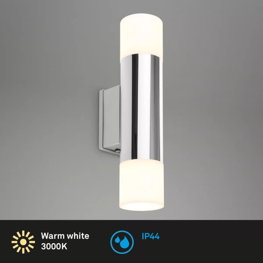 Briloner - LED badkamerwandlamp 2xGU10/4,8W/230V IP44 3000K glanzend chroom