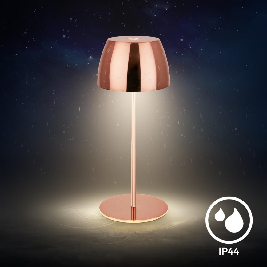 Briloner - Dimbare, oplaadbare buitentafellamp met aanraakbediening MINI LED/2,5W/5V IP44 1800 mAh koperkleurig