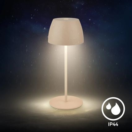 Briloner - MINI dimbare oplaadbare LED-aanraaktafellamp voor buiten 2,5W/5V IP44 1800 mAh beige