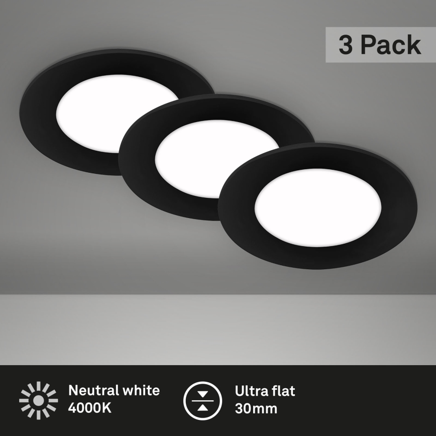 Briloner - SET 3x Hangende LED Badkamer plafond verlichting LED/3W/230V IP23