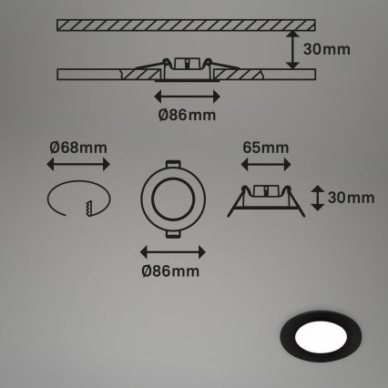 Briloner - SET 3x Hangende LED Badkamer plafond verlichting LED/3W/230V IP23